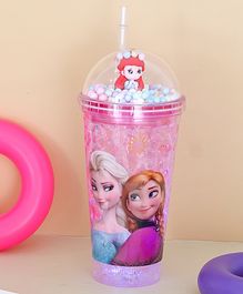 The Procure Store Frozen Design LED Sipper With Straw- Pink 550 ml
