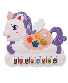 Unicorn Musical Piano Keyboard With Lights & Animal Sounds - Multicolor