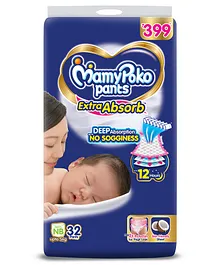 MamyPoko Extra Absorb Pants Style Diapers
                        New Born -Pack of 32