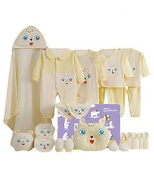 Little Surprise Box, 23pcs Star Eye Newborn Gift Hamper set - Yellow & White