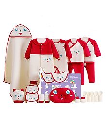Little Surprise Box, 23pcs Star Eye Newborn Gift Hamper set - Red & White