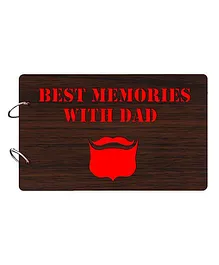 Studio Shubham Best Memories With Dad Wooden Scrap Book - Dark Brown