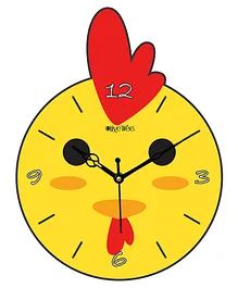 Olive Tree Wooden Designer Kids Wall Clock for Home | Wooden Wall Clock for Living Room | Designer Wooden Stylish Clocks for Home walls - Yellow