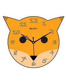 Olive Tree Wooden Designer Kids Wall Clock for Home | Wooden Wall Clock for Living Room | Designer Wooden Stylish Clocks for Home walls - Orange