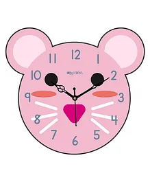 Olive Tree Wooden Designer Kids Wall Clock for Home | Wooden Wall Clock for Living Room | Designer Wooden Stylish Clocks for Home walls - Pink