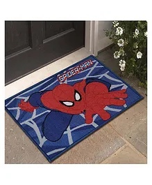 Marvel Spider Man Theme Polyester Doormat - Blue Red