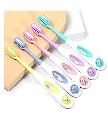 Yamama Kids Toothbrush Cute Pbt Soft Bristles Toothbrush Manual Toothbrush for Kids Colorful Ultra-soft Kids Toothbrush Pack of 5 - Multicolor