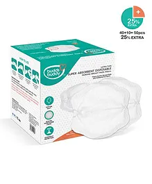 Buddsbuddy Disposable Breast Pads White - Pack of 50