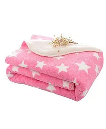 10Club Baby Shawl & Blanket Double Layer Star Print - Pink