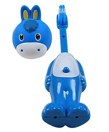 Ole Baby Push Button Tooth Brush Cum Toy Horse Face - Blue