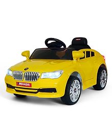 Mekashi Battery Operated Ride On Car for Kids - High Gloss Yellow