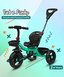 Baby Tricycle with Parental Push Handle
                        & Safety Harness - Sea Green