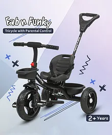 Baby Tricycle with Parental Push Handle
                        & Safety Harness - Black