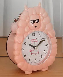 The Procure Store Lamb Design Cute Table Clock- Pink