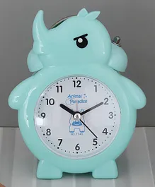 The Procure Store Rhino Design Cute Table Clock- Aqua
