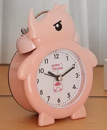 The Procure Store Rhino Design Cute Table Clock- Pink