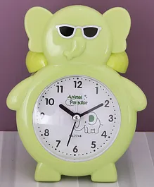 The Procure Store Elephant Design Cute Table Clock- Green