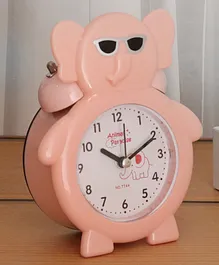 The Procure Store Elephant Design Cute Table Clock- Pink