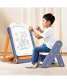 BAYBEE Little Artists Easel Board Set with Chair for Kids, Multifunctional Foldable Height Adjustable Drawing Activity Magnetic Board for 2 to 10 Years