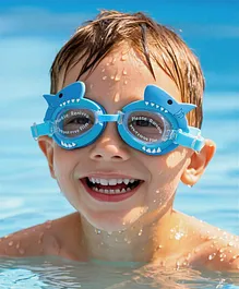 Yellow Bee Silicon Adorable Shark Swimming Goggles with Fin Accents for Boys- 1 Piece, Blue
