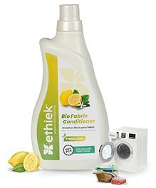 Ethiek Natural Fabric Conditioner & Fabric Softener | Softer Clothes, Lemon freshness | Plant Based, Non-Toxic, Eco-friendly & Orgranic | Protects Shine | Safe for Woolens & Kids Clothes - 1 L
