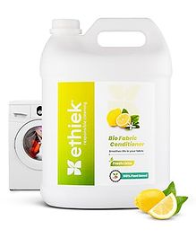 ETHIEK Natural Fabric Conditioner &Fabric Softener Liquid|Softer Clothes, Lemon Freshness| Plant Based, Non-Toxic, Eco-Friendly & Orgranic | Protects Shine| Safe For Woolens & Kids Clothes - 5 L