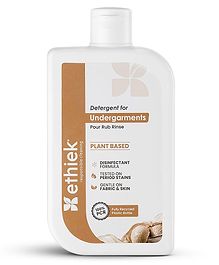 Ethiek Undergarment Liquid Detergent | Plant-Based Detergent for Intimate Wear | Odour Control, Disinfectant, pH Balanced | No Soaking Needed, 100% safe for Delicates, Suitable for hand wash - 300 ml