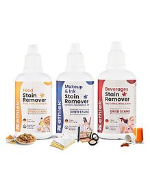 Ethiek | Stain Removal Specialist Kit | Works on Chutney, Haldi, Chocolate, Curry, Ball Pen, Ink, Foundation, Lipstick, Coffee, Tea, Wine, Juice Stains, Set of 3 Bottles - 50 ml Each