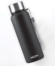 MILTON Brim 750 Stainless Steel Single Walled Leak Proof Easy Grip Water Bottle, 690 ml, Black