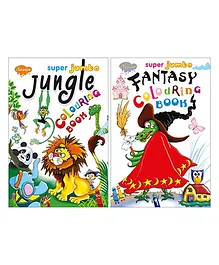 Sawan Jungle & Fantasy Coloring Book Pack of 2 - English