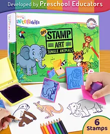 Intelliskills DIY Stamp Art Jungle Animals
                        for Kids |Colouring & Stamping Craft Kit | 6
                        Stamps, 8 Colour Pencils, 1 Ink Bottle, 1 Stamp
                        Pad & Booklet |BIS Certified |Educator
                        Recommended |For Gifting