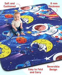 Babyhug Premium Reversible Space Theme
                        Print Waterproof Floor Mat 6 x 5 ft| Thickness 8
                        Mm| Learn & Play Mat| Soft Foam|Easy to
                        Carry and fold| 0-12 Years| Bis Certified - Navy
                        Blue