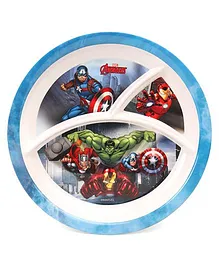 Avengers Round Plate Jungle Book Print - Blue Multi Colour 