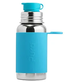 Pura Stainless Steel Sports Bottle With Silicone Cap Blue - 550 ml