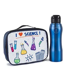 The Yellow Jersey Company Lunch Bag & Bottle Set Scientist Print - Blue