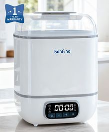 Bonfino 6-in-1 Sterilizer & Dryer| HEPA Air Filter| Bottle Warmer & Dryer| Over-heat Protection| Holds Upto 8 Bottles| Kills 99.9% Germs|360° All-round Sterilizing|6 Functional Modes| Energy-Efficient