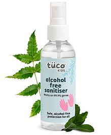 Tuco Kids Alcohol-free Sanitizer | Perfect for Fighting Germs | Made With Tulsi, Neem, Clove Sls & Paraben Free | 100 ml