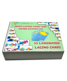ProjectsforSchool Shape Lacing Cards And Motor Activity Kit - 10 Pieces