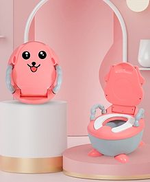 Bishmeva Puppy Design Potty Seat for Baby 2-5 Years | Portable Potty Chair with Child Safety Non Slip Pads, Removable PVC Soft Cushion, Easy to Store Foldable, Secure Grip Handles for unisex baby.
