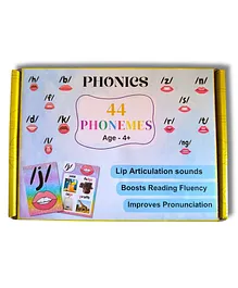 EDUSTAR 44 Phonemes Flashcards - Complete Phoneme Coverage and Mouth Position Visuals - Multicolor