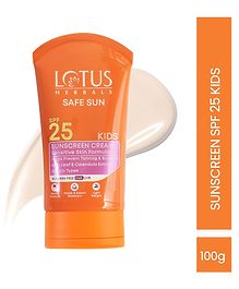 Lotus Herbals Safe Sun Kids Sunscreen Cream - Sensitive Skin Formula | Spf 25 | Non Greasy | Sweat & Waterproof | 100 g
