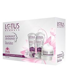 Lotus Herbals Radiant Diamond Cellular Radiance 5 In 1 Facial Kit | With Diamon Dust & Cinnamon | For All Skin Types | 170 g