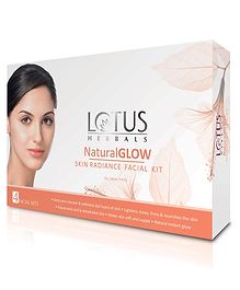 Lotus Herbals Natural Glow Skin Radiance 4 In 1 Facial Kit | Deep Pore Cleansing | Skin Lightening & Hydrating | 200 g