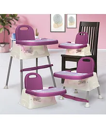 LuvLap 4 in 1 Convertible Baby High Chair
                        with Footrest, Convertible to High Chair, Low
                        Chair & Booster Seat, Essential Baby Feeding
                        Chair Purple