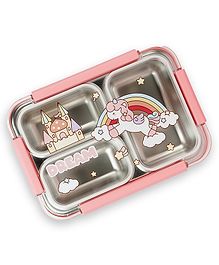 Little Surprise Box Princess Magic Printed stainless Steel Kids Lunch Box with - Pink