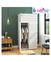 Butterthief Cartoon Printed Collapsible Wardrobe, 8 Cubes Almirah for Kids & Toddlers -  Off White