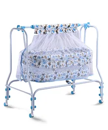Baby Cradle With Mosquito Net & Storage
                        - Light Blue