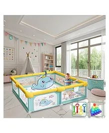 MONSTECH ExtraLarge Baby Playpen 200x180cm
                        Playpen for Baby up to 5 Years with 2 Anti-Fall
                        Rings, pit balls, Safety Lock, Breathable Mesh,
                        Kids Activity Center Play Pen