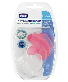 Chicco Physio Soft Silicone Orthodontic Soother Pink & White - Pack Of 2