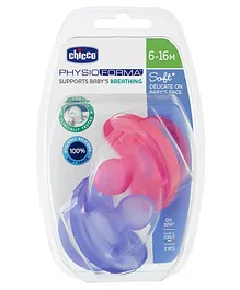 Chicco Physio Soft Silicone Orthodontic Soother Pink & Purple - Pack Of 2